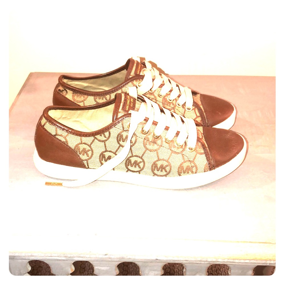 COPY - Michael kors brown leather monogram sneakers